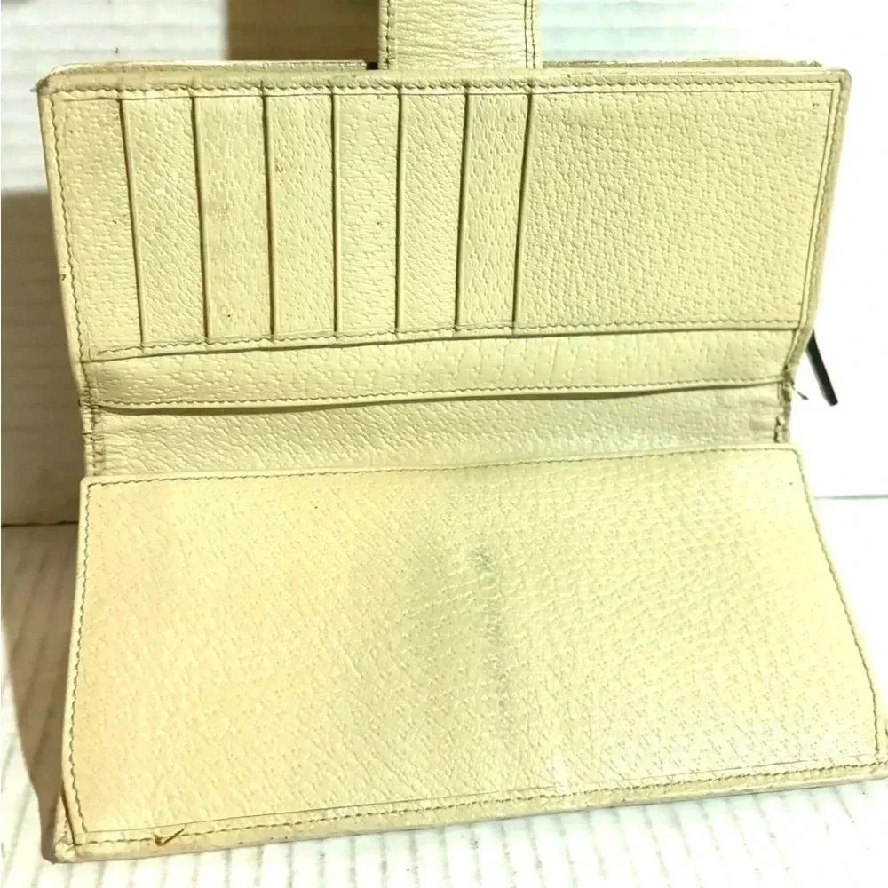 Gucci GG brown white Canvas leather wallet - Picture 7 of 11